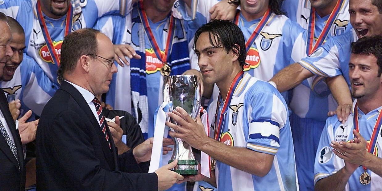 FORZA LAZIO 6 JUILLET 2002 NESTA ODDO RAVANELLI CRESPO ULTRAS