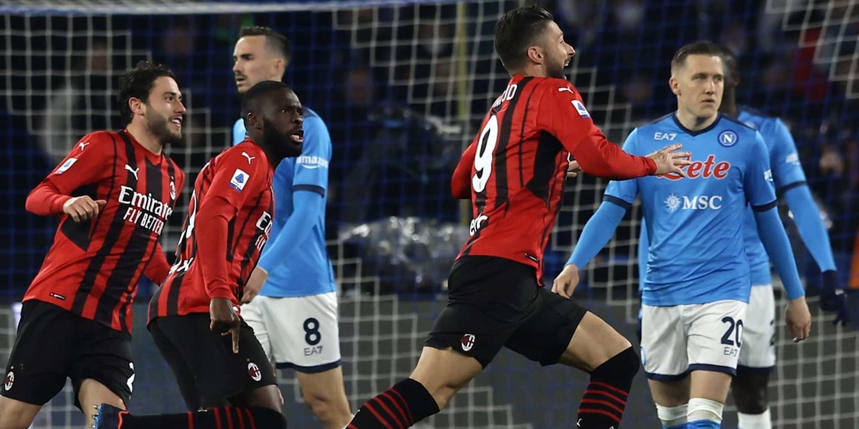 Napoli-Milan 0-1: Giroud firma un colpo da scudetto