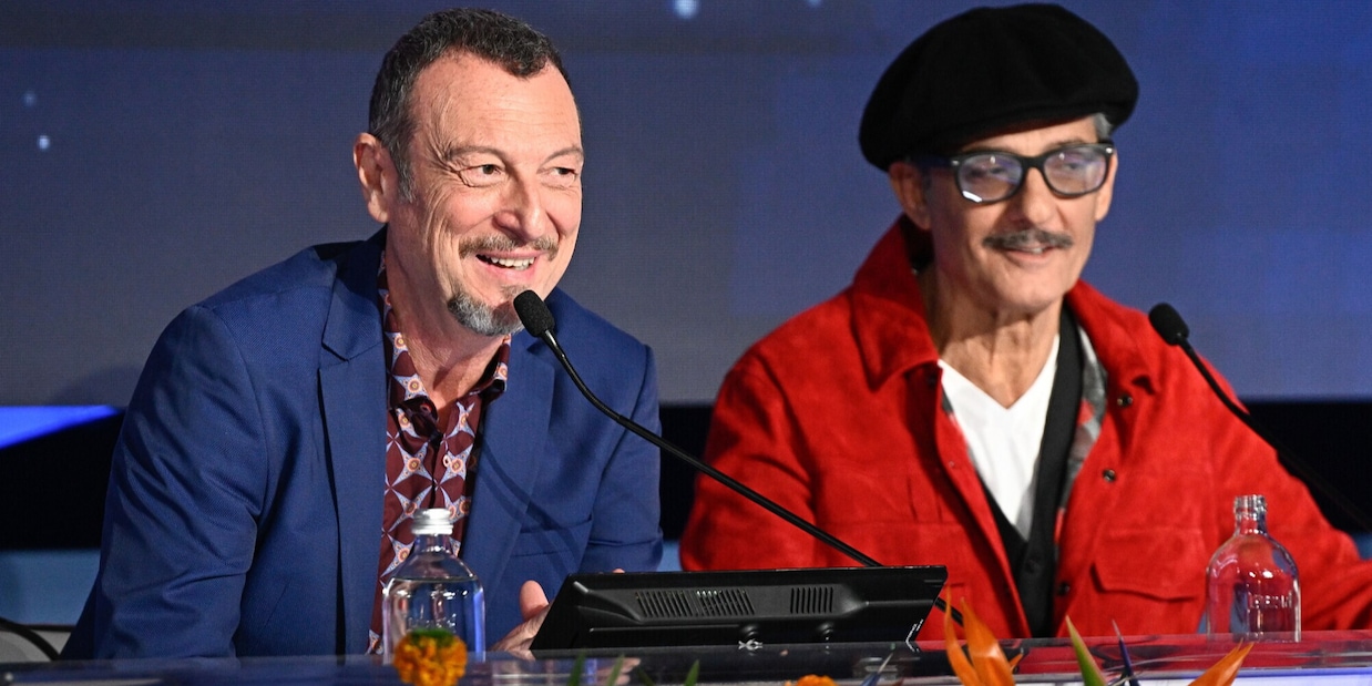 Sanremo 2024, una giornalista grida "forza Roma": la reazione di Fiorello e Amadeus