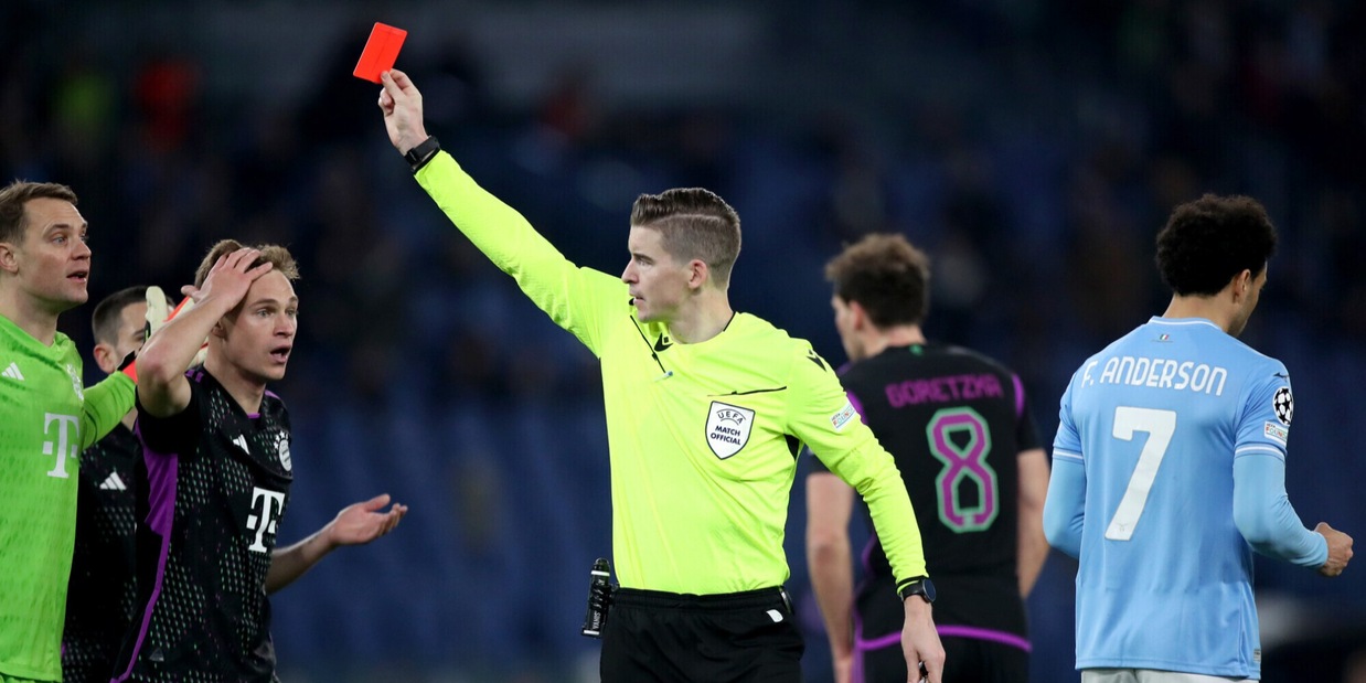 Moviola Lazio-Bayern Monaco: ottimo Letexier su rigore e rosso