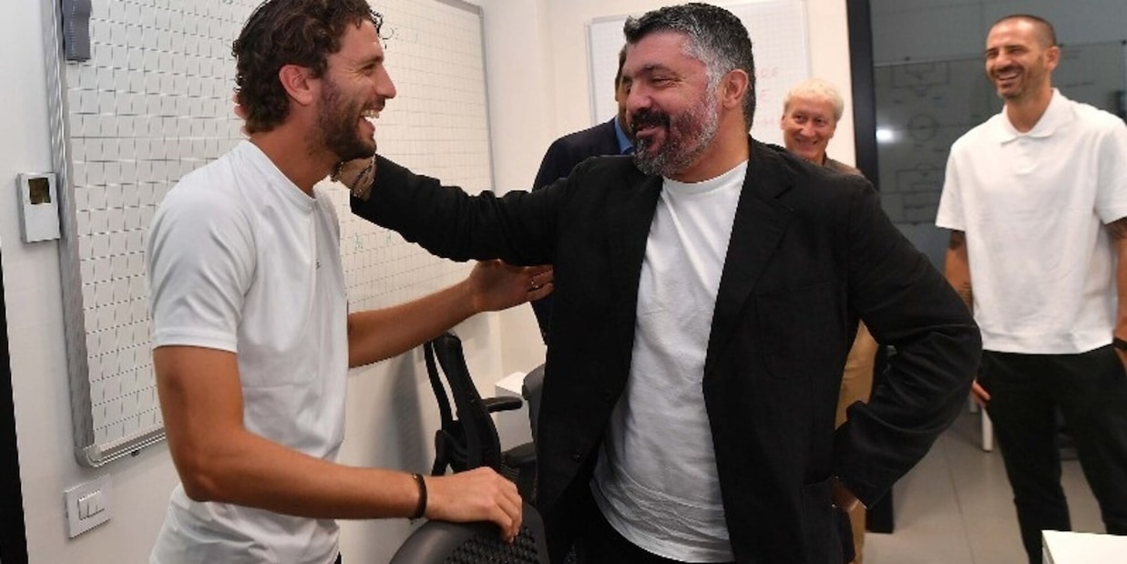 Juventus, Gattuso ospite alla Continassa: con lui anche Buffon e Bonucci Juventus, Gattuso ospite alla Continassa: con lui anche Buffon e Bonucci