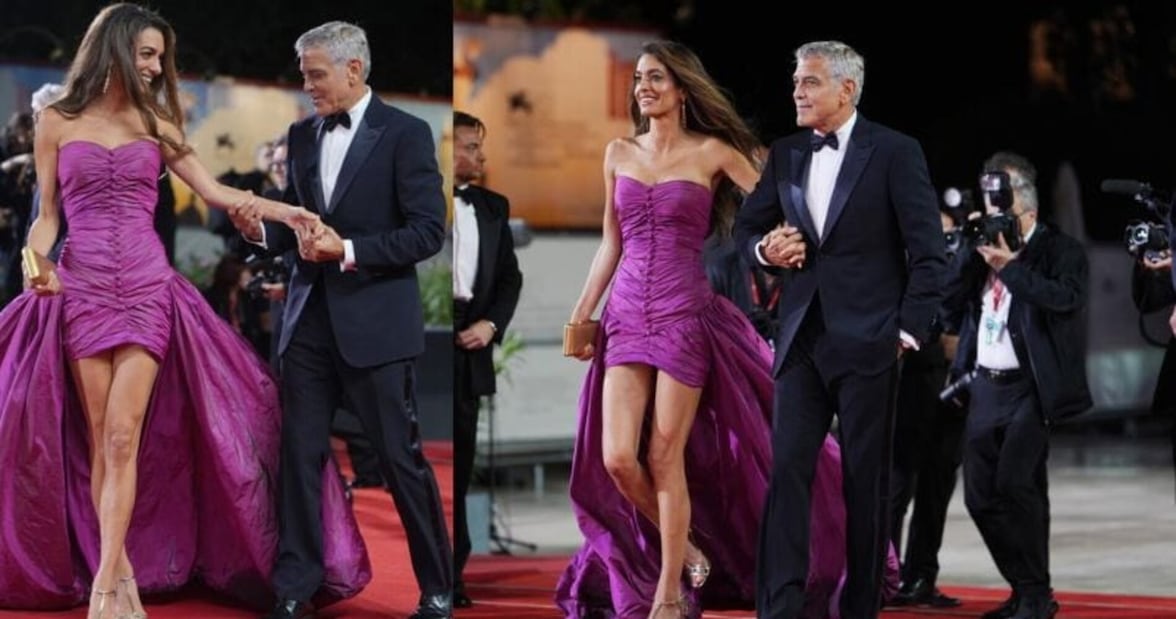 Clooney riappare a Venezia dopo la malattia ma la moglie Amal gli ruba la scena
 