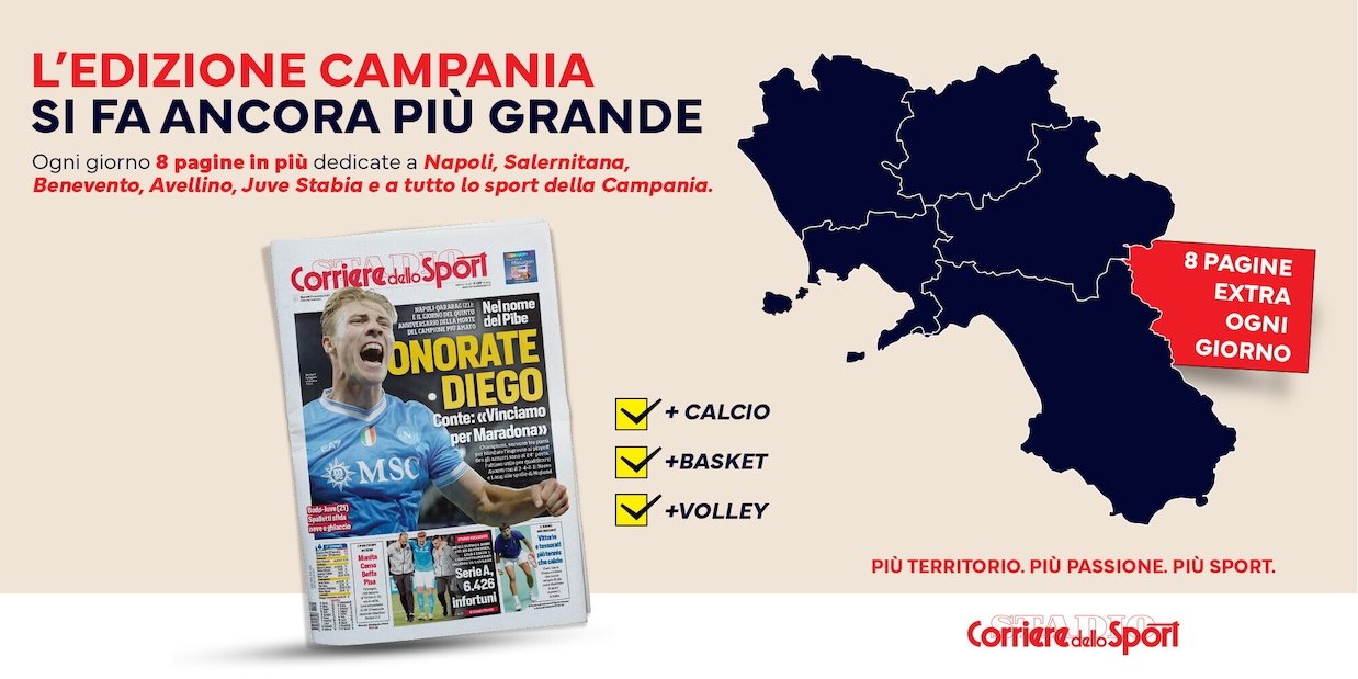L’Edizione Campania del Corriere dello Sport-Stadio si amplia: 8 pagine in più ogni giorno