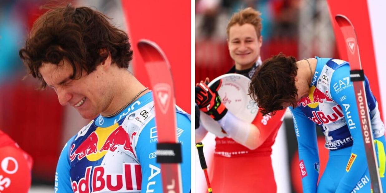 Giovanni Franzoni scoppia a piangere dopo la vittoria: perché le sue lacrime ci ricordano che non ha sciato da solo