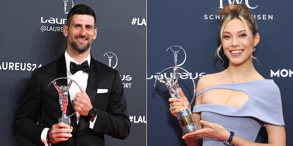 Novak Djokovic ed Eileen Gu conducono i Laureus World Sports Awards