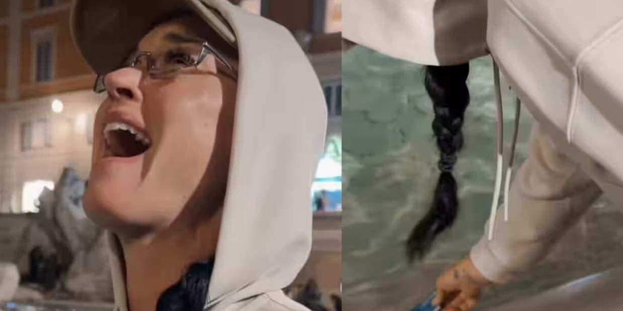 Roma by night, Katy Perry alla Fontana di Trevi lancia la carta di credito