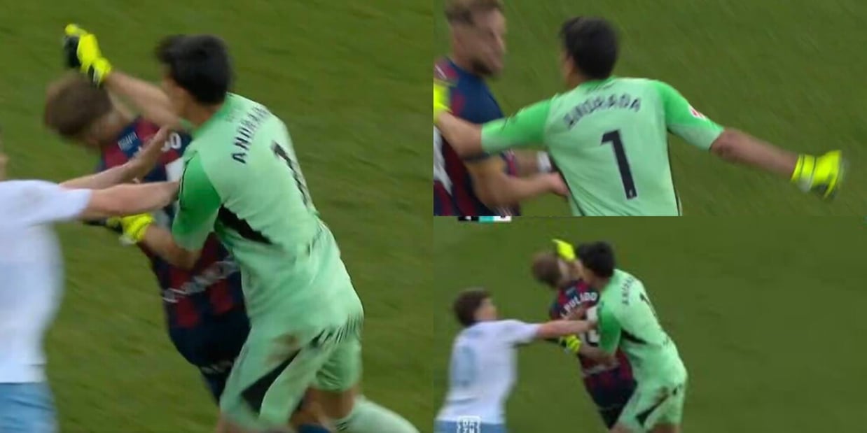 Follia totale in Spagna, il portiere prende a pugni un avversario nel derby: "Non deve giocare mai più!"