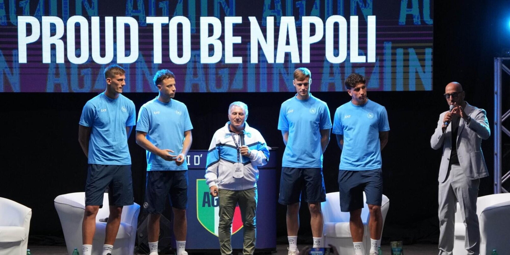 Rrahmani, Lucca, Beukema e Marianucci sul palco: &quot;Napoli, vinciamo ancora&quot;