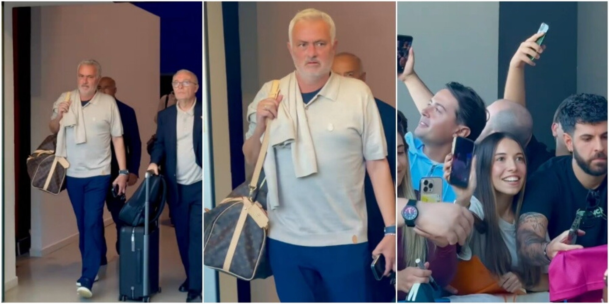 Fantasztikus fogadtatás Fiumicinoi repülőterén: José Mourinho és a Real Madrid megérkezett Rómába