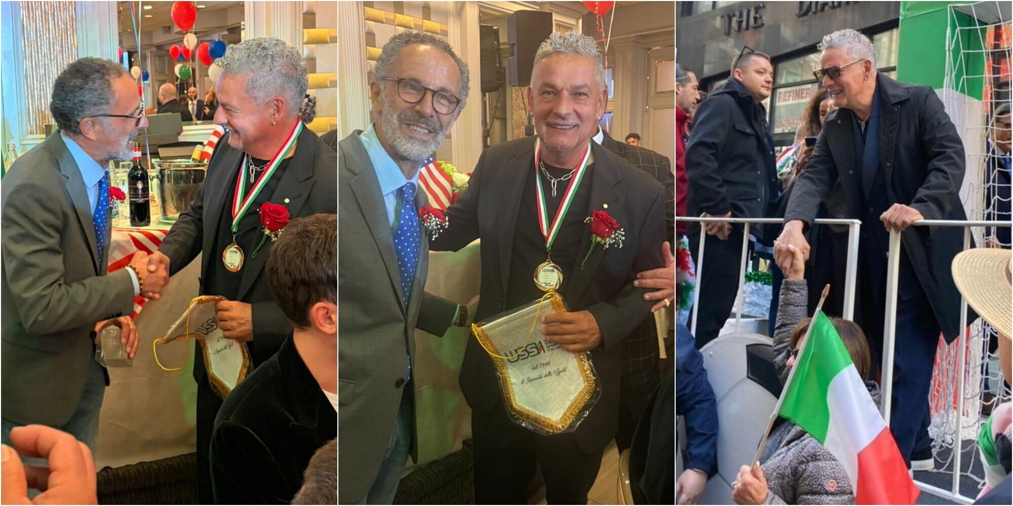 Roberto Baggio elismerésben részesült a New York-i Columbus Day alkalmából