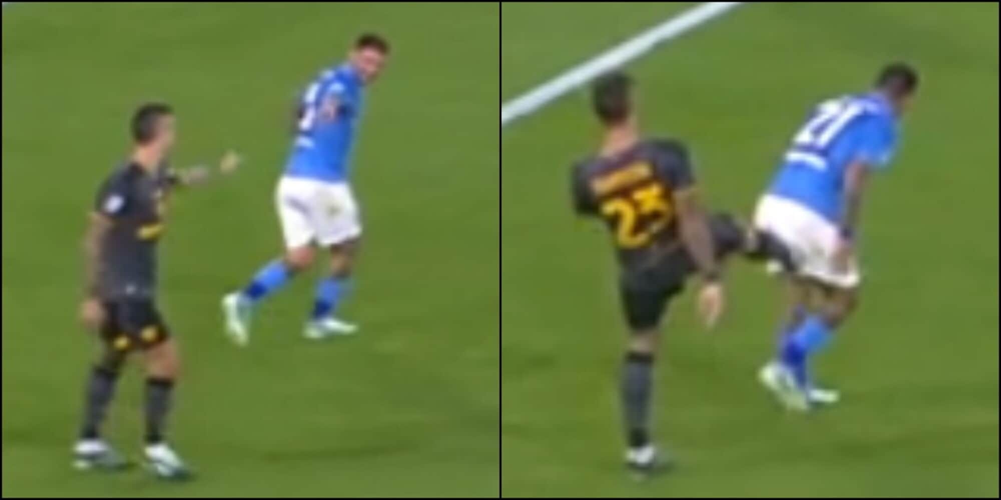 Barátságos összecsapás és mosoly: ez történt Mancini és Politano között a Napoli vezérszakasza előtt