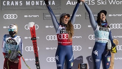 Sofia Goggia da impazzire! Primo posto e festa sul podio con la Curtoni