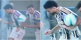 Bufera Verona-Juve, il tocco di mano di Joao Mario in area: la fotosequenza del rigore