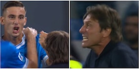 Conte impazzisce di gioia al gol di Lucca: la corsa per abbracciarlo è irrefrenabile