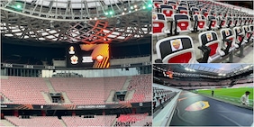 Roma, dentro lo stadio del Nizza: tutto pronto per il debutto in Europa League