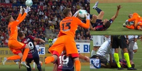 Infortunio per Belotti, duro scontro con Martinez in Cagliari-Inter: Pisacane costretto a sostituirlo