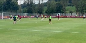 L'allenamento della Roma prima del Lille