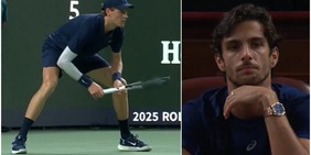 Sinner gioca contro Altmaier e in tribuna spunta Musetti: l'ospite a sorpresa immortalato dalle telecamere a Shanghai