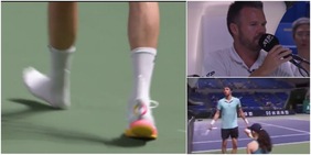 Scene incredibili a Shanghai: si toglie la scarpa perché l’avversario suda troppo, poi la lite a rete