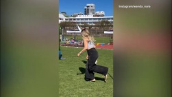 Wanda Nara torna bambina, che divertimento sui gonfiabili