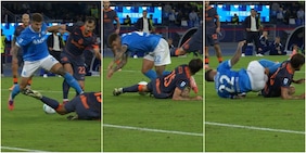 Rigore per il Napoli contro l'Inter, fallo di Mkhitaryan su Di Lorenzo: la fotosequenza