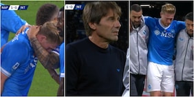 De Bruyne si fa male calciando il rigore, Conte preoccupato: la fotosequenza dell'infortunio