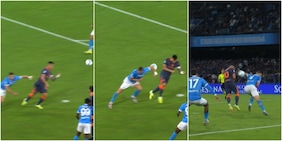 Fallo di Buongiorno su colpo di testa di Lautaro, rigore per l'Inter contro il Napoli: la fotosequenza