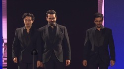 Il Volo e l'inno di Mameli prima della finale tra Sinner e Alcaraz