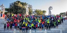 L'ex azzurra Franca Fiacconi e Lorenzo Lotti sabato al Get Ready della maratona di Roma