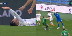 Uscita killer di Muric: pugni in faccia a Parisi in Sassuolo-Fiorentina