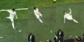 Guler, che imbarazzo: prende a calci una bottiglia e scivola per terra. I social non perdonano