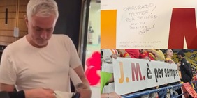 Mourinho emozionato: le foto della sorpresa speciale dai tifosi della Roma
