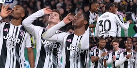 David sblocca Juve-Napoli e "serve" il caffè: le foto della particolare esultanza dopo il gol