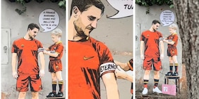 Il murale di Totti bambino diventa virale: le foto che hanno commosso i romanisti