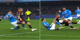 Contatto tra Olivera e Smolcic: la fotosequenza del fallo da rigore in Napoli-Como