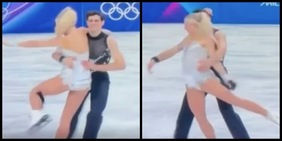 Imbarazzante incidente sfiorato nel pattinaggio alle Olimpiadi: il costume si impiglia, e...