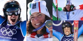 Brignone, che gioia! Le foto sul podio con la seconda medaglia d'oro a Milano Cortina
