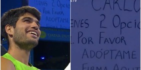 La curiosa richiesta di un tifoso ad Alcaraz durante la sfida con Fils: "Hai due opzioni". Lui reagisce così