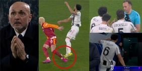 Kelly atterra su Yilmaz, per l'arbitro è rosso: il fallo, la rabbia in campo e la reazione furiosa di Spalletti