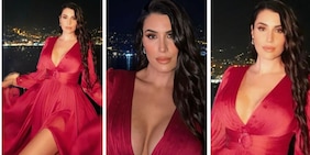 Valentina Vignali in rosso: la scollatura sexy manda in tilt Sanremo