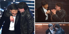 Alessandro Gassmann furioso per Morandi sul palco con il figlio: "Ah, mi rode il cu..."