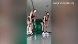Il pancione non ferma Diletta Leotta: eccola in palestra con Rossella Fiamingo