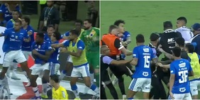 Follia in Brasile, maxi rissa in campo: Cruzeiro-Atletico Mineiro termina con 23 espulsioni!