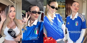 Diletta Leotta carica l'Italia di Gattuso: tifosa speciale a Bergamo per i playoff Mondiali