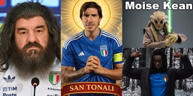 Tonali santo, uragano Kean: l'Italia passa ma che paura, i social si scatenano con meme e ironie