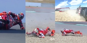 Che paura per Marc Marquez, scivola a quasi 200km/h sulla ghiaia: bandiera rossa ad Austin