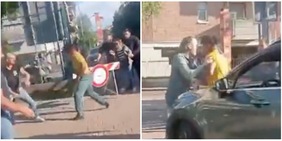Follia Orban, scende dall'auto rabbioso e scatena la rissa con un tifoso! VIDEO