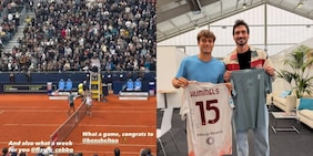 Cobolli e Hummels, l'incontro tra romanisti che non ti aspetti: scambio di maglie e dediche a Monaco di Baviera