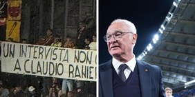 I tifosi della Roma non dimenticano Ranieri: il messaggio d'affetto in uno striscione all'Olimpico