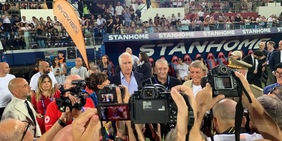 Mancini con Malagò alla Partita del Cuore: “Io ct? Dovete chiederlo a lui”